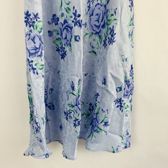 August Silk Womens Vintage Y2K Slip Dress Sz Medium Blue Floral Cottagecore Boho - Picture 11 of 14